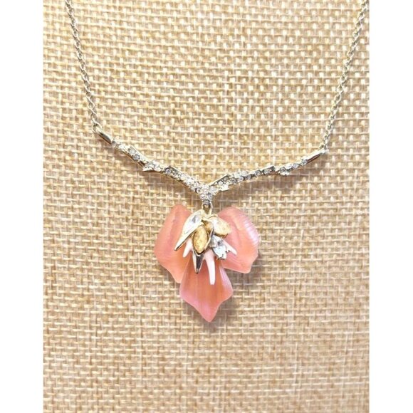Alexis Bittar Desert Jasmine Orchard Lucite Pendant Necklace in Pink - Picture 2 of 5